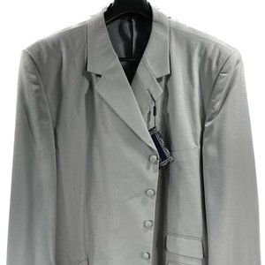 Paitano Men's Gray Suit Single Breasted Pleated Front Pants Sizes 56L - 66L